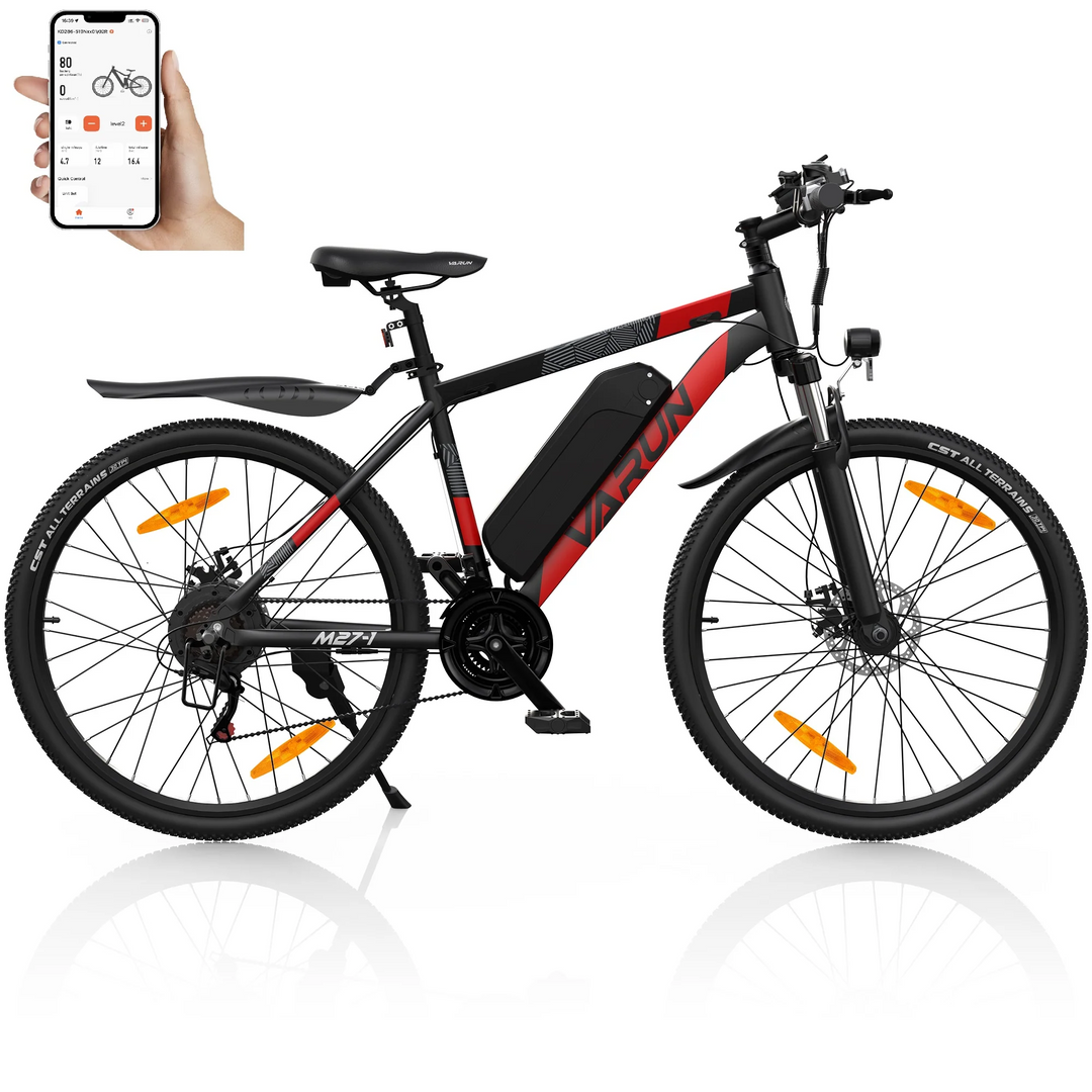 27.5" Wheel 21-Speed Mountain Electric Bike With APP And USB Phone Charging 48V 13Ah Removable Battery Long Range For Adults - Varun Altus-Pro E-Bike