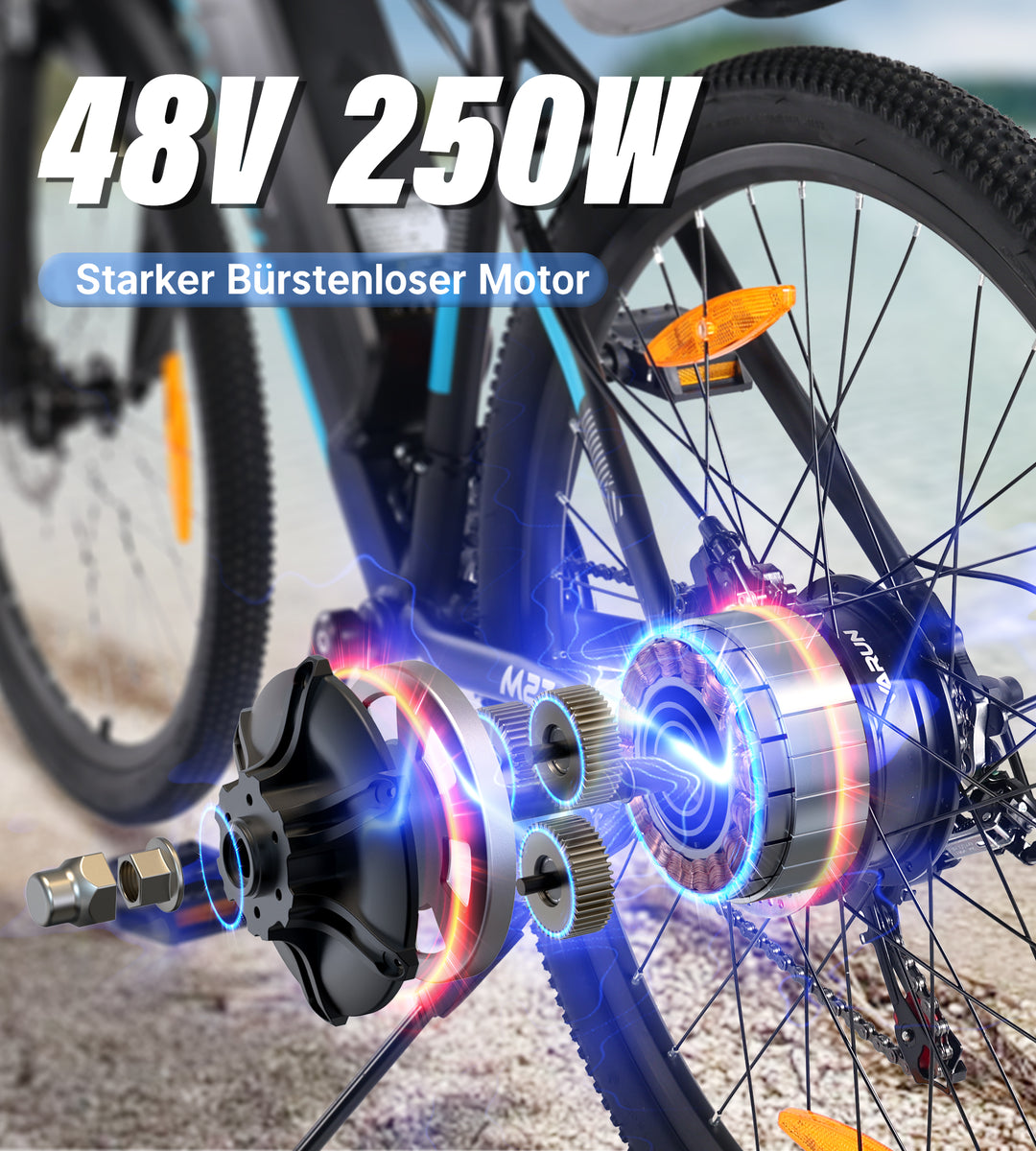 27.5" Wheel 21-Speed Mountain Electric Bike And USB Phone Charging 48V 13Ah 250W/500W Removable Battery Long Range For Adults - Varun Altus-Pro E-Bike
